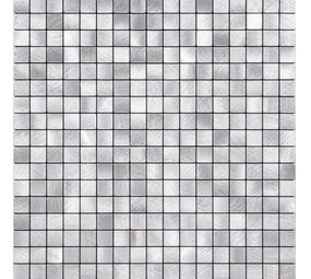 Oppio Geborsteld MINI blokjes Zilver - Zelfklevend Mozaiek 265x265x4mm Oppio Geborsteld MINI blokjes Zilver - Zelfklevend Mozaiek 265x265x4mm