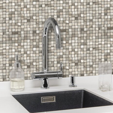 Oppio Geborsteld MINI blokjes Goud - Zelfklevend Mozaiek 265x265x4mm Oppio Geborsteld MINI blokjes Goud - Zelfklevend Mozaiek 265x265x4mm