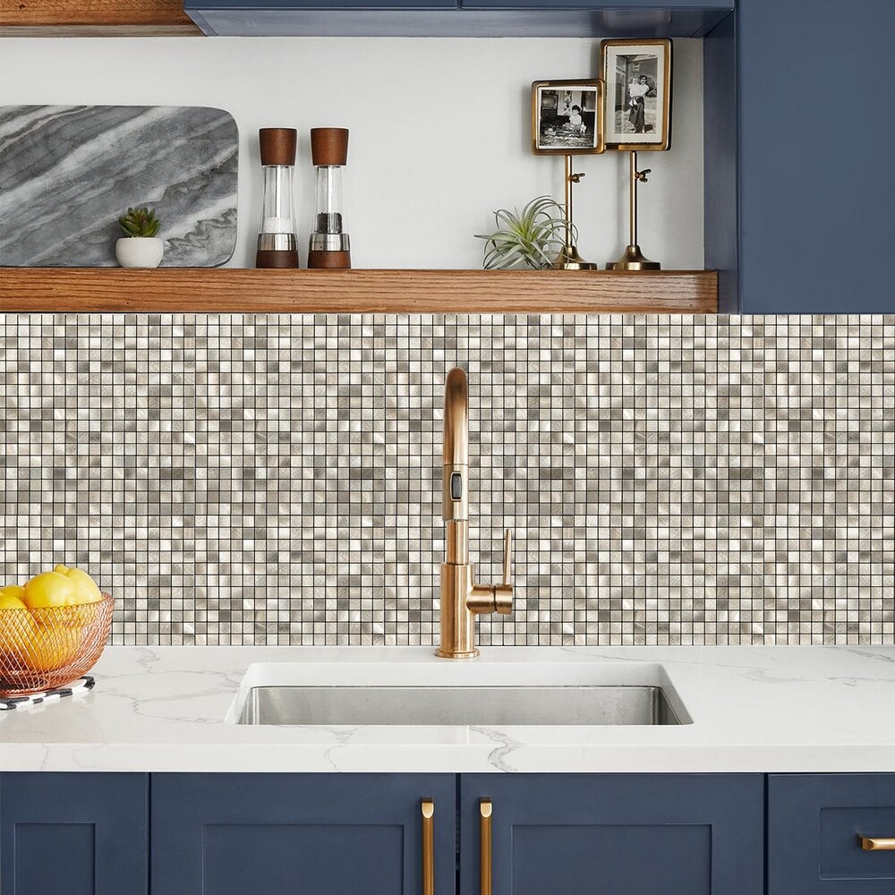 Oppio Geborsteld MINI blokjes Goud - Zelfklevend Mozaiek 265x265x4mm Oppio Geborsteld MINI blokjes Goud - Zelfklevend Mozaiek 265x265x4mm