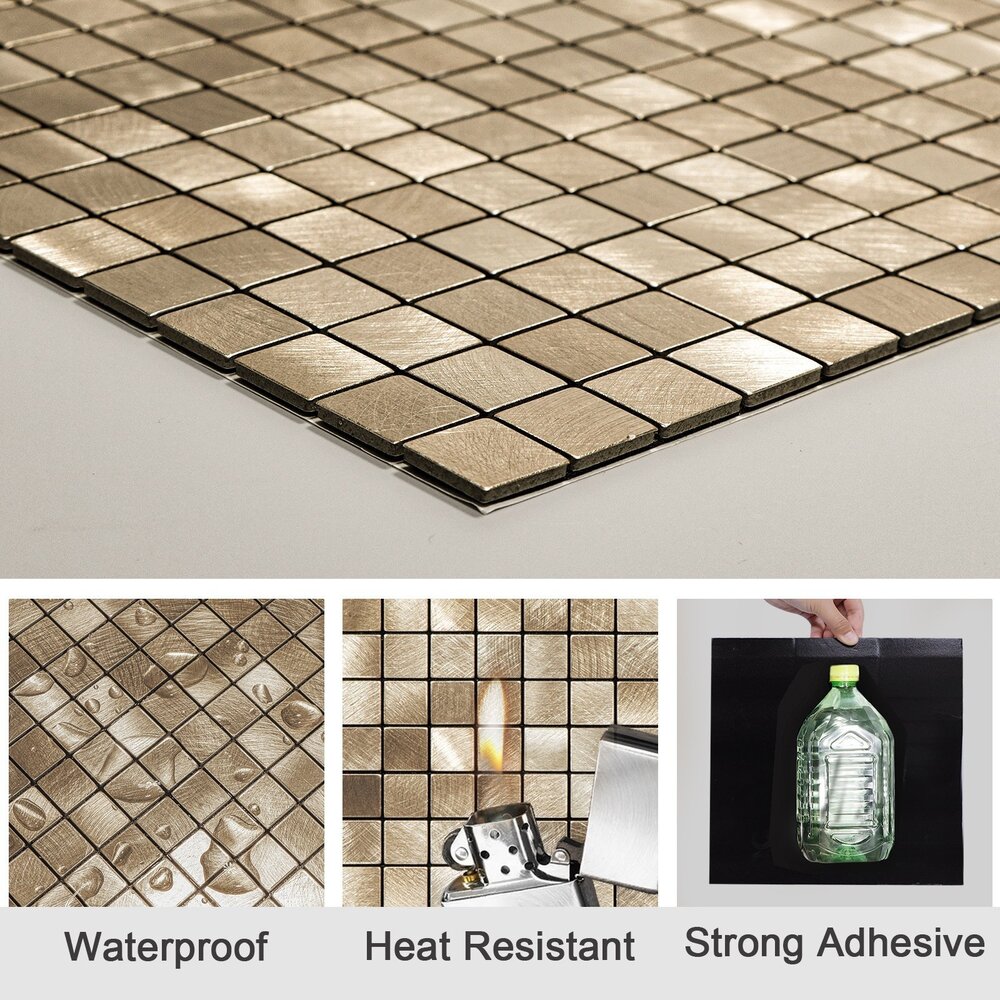 Oppio Geborsteld MINI blokjes Bronce - Zelfklevend Mozaiek 265x265x4mm Oppio Geborsteld MINI blokjes Bronce - Zelfklevend Mozaiek 265x265x4mm