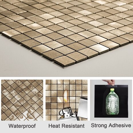 Oppio Geborsteld MINI blokjes Bronce - Zelfklevend Mozaiek 265x265x4mm Oppio Geborsteld MINI blokjes Bronce - Zelfklevend Mozaiek 265x265x4mm