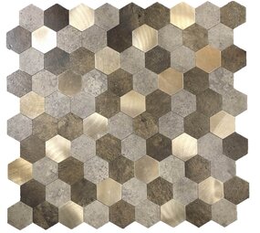 Oppio Bruin-Koper MIX HEXAGON - Zelfklevend Mozaiek 288x280x4mm Oppio Bruin-Koper MIX HEXAGON - Zelfklevend Mozaiek 288x280x4mm