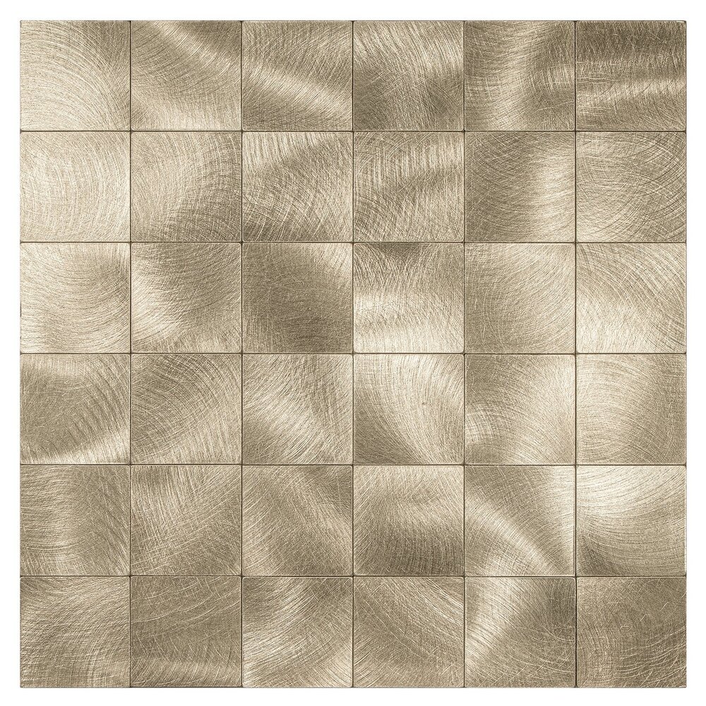 Oppio XL Geborsteld Goud - Grote blokken - Zelfklevend Mozaiek 305x305x4mm