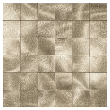 Oppio XL Geborsteld Goud - Grote blokken - Zelfklevend Mozaiek 305x305x4mm