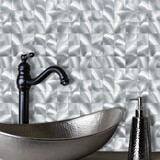 Oppio XL Geborsteld Zilver - Grote blokken - Zelfklevend Mozaiek 305x305x4mm Oppio XL Geborsteld Zilver - Grote blokken - Zelfklevend Mozaiek 305x305x4mm