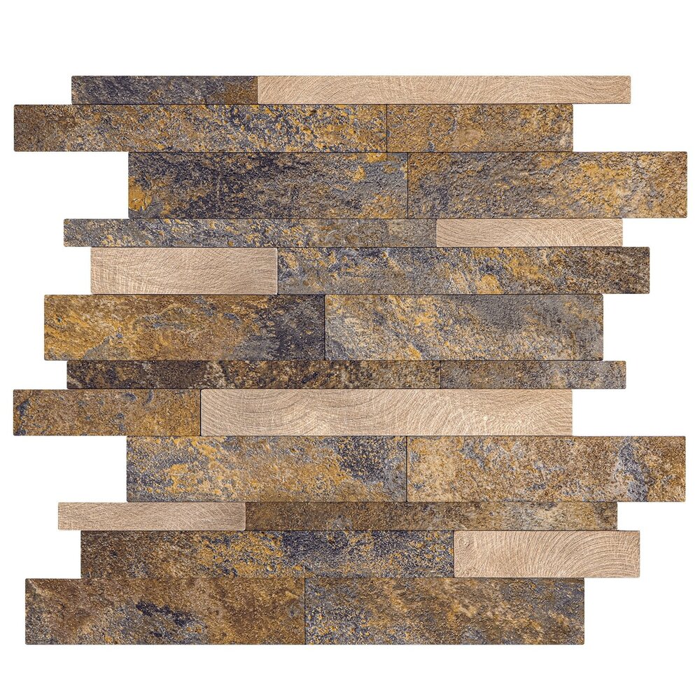 Oppio Taupe Natuursteen Wildverband - Zelfklevend Mozaiek 303x298x4mm