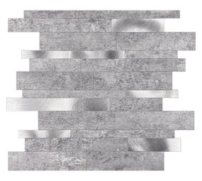 Oppio Grijs-Zilver Natuursteen ALU Wildverband - Zelfklevend Mozaiek 303x298x4mm Oppio Grijs-Zilver Natuursteen ALU Wildverband - Zelfklevend Mozaiek 303x298x4mm