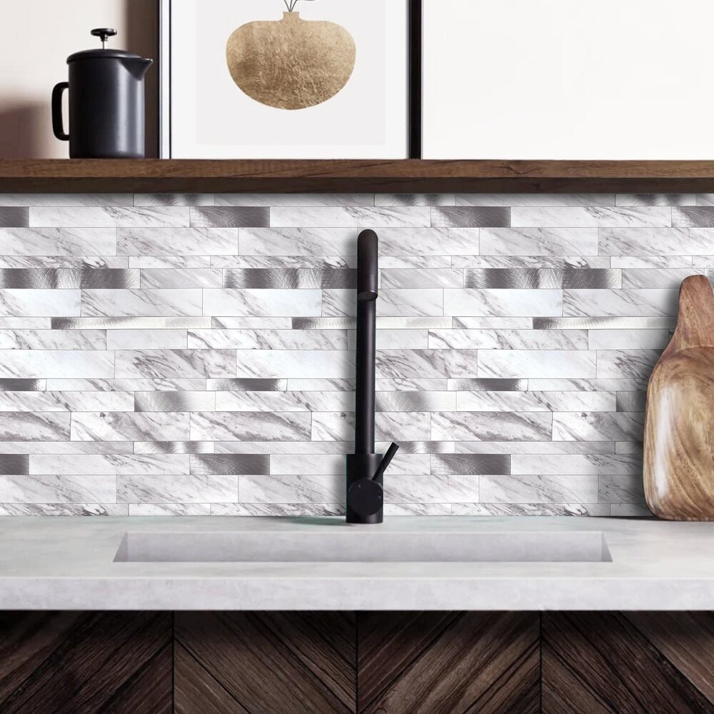 Oppio Wit marmerlook Natuursteen ALU Wildverband - Zelfklevend Mozaiek 303x298x4mm Oppio Wit marmerlook Natuursteen ALU Wildverband - Zelfklevend Mozaiek 303x298x4mm