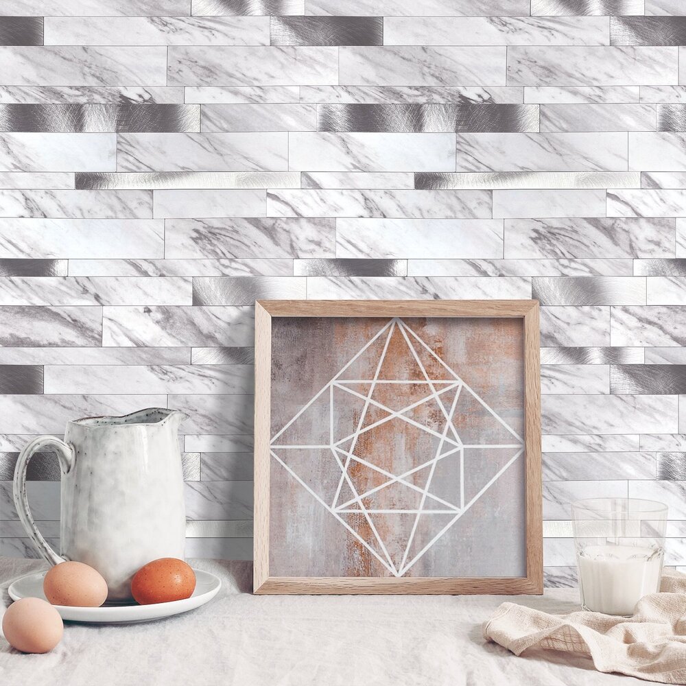 Oppio Wit marmerlook Natuursteen ALU Wildverband - Zelfklevend Mozaiek 303x298x4mm Oppio Wit marmerlook Natuursteen ALU Wildverband - Zelfklevend Mozaiek 303x298x4mm