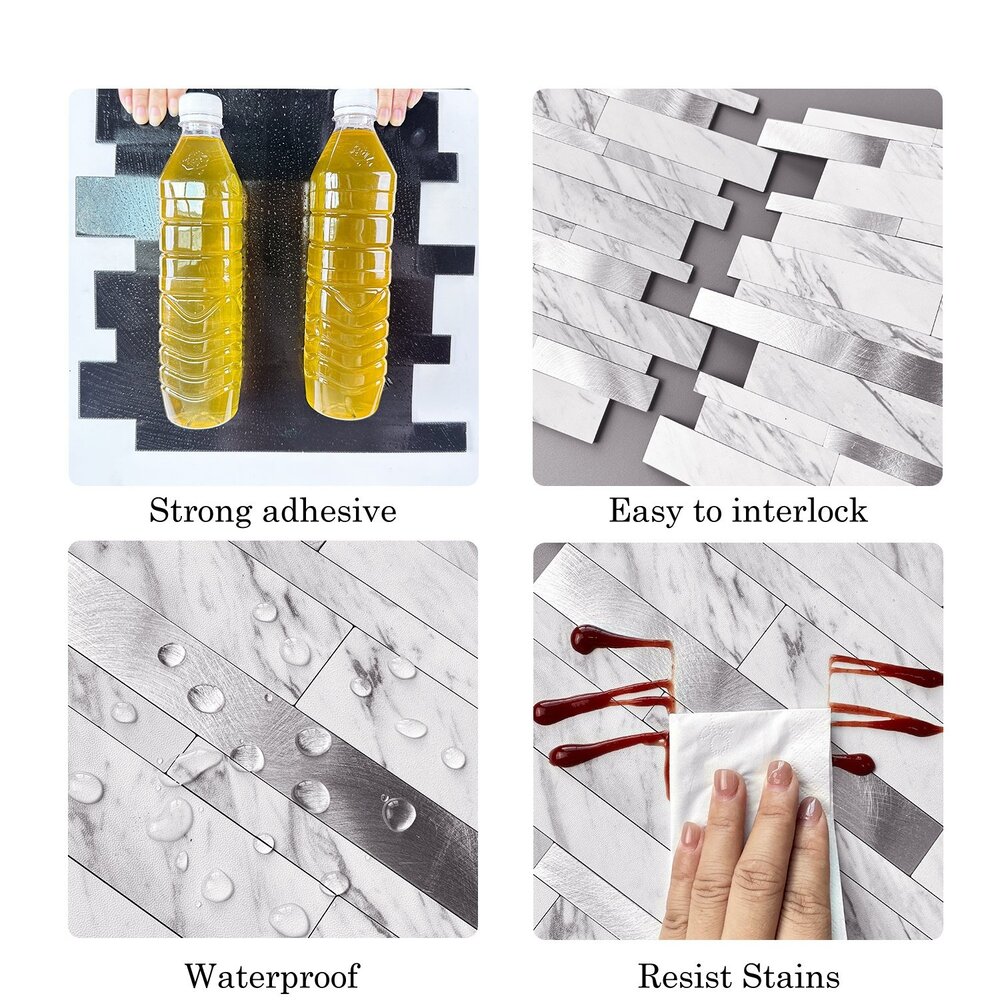 Oppio Wit marmerlook Natuursteen ALU Wildverband - Zelfklevend Mozaiek 303x298x4mm Oppio Wit marmerlook Natuursteen ALU Wildverband - Zelfklevend Mozaiek 303x298x4mm