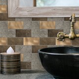 Oppio Koper XL Taupe Grijs METRO  - Zelfklevend Mozaiek 30.5x30.5x4mm Oppio Koper XL Taupe Grijs METRO  - Zelfklevend Mozaiek 30.5x30.5x4mm
