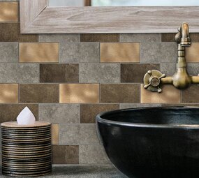 Oppio Koper XL Taupe Grijs METRO  - Zelfklevend Mozaiek 30.5x30.5x4mm Oppio Koper XL Taupe Grijs METRO  - Zelfklevend Mozaiek 30.5x30.5x4mm