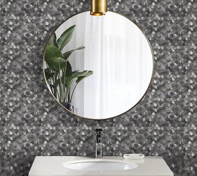 Oppio Gunmetal MINI Hexagon - Zelfklevend Mozaiek 305.9x306.8x4mm Oppio Gunmetal MINI Hexagon - Zelfklevend Mozaiek 305.9x306.8x4mm