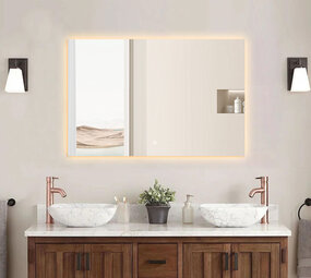 Oppio PRISMA Vierkant 120x80 ( RANDLOOS ) Badkamerspiegel met verlichting