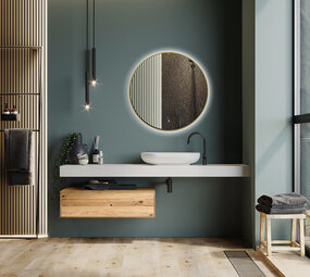 Oppio LUNA - 60 CM ( GOUD ) Badkamerspiegel met verlichting