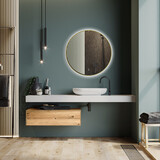 Oppio LUNA - 100 CM ( GOUD ) Badkamerspiegel met verlichting