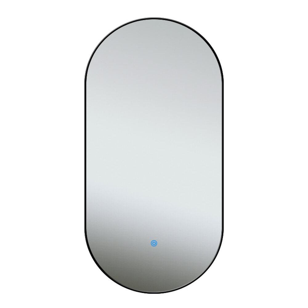 Oppio ELLIPS - 50x100 CM ( ZWART ) Toilet / Badkamerspiegel met verlichting Oppio ELLIPS - 50x100 CM ( ZWART ) Toilet / Badkamerspiegel met verlichting
