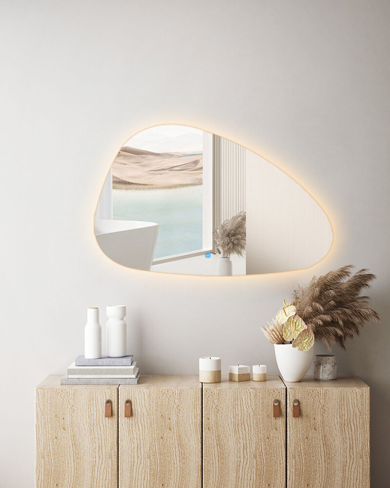 Oppio ARTSY - 120 CM ( Randloos ) Toilet / Badkamerspiegel met verlichting