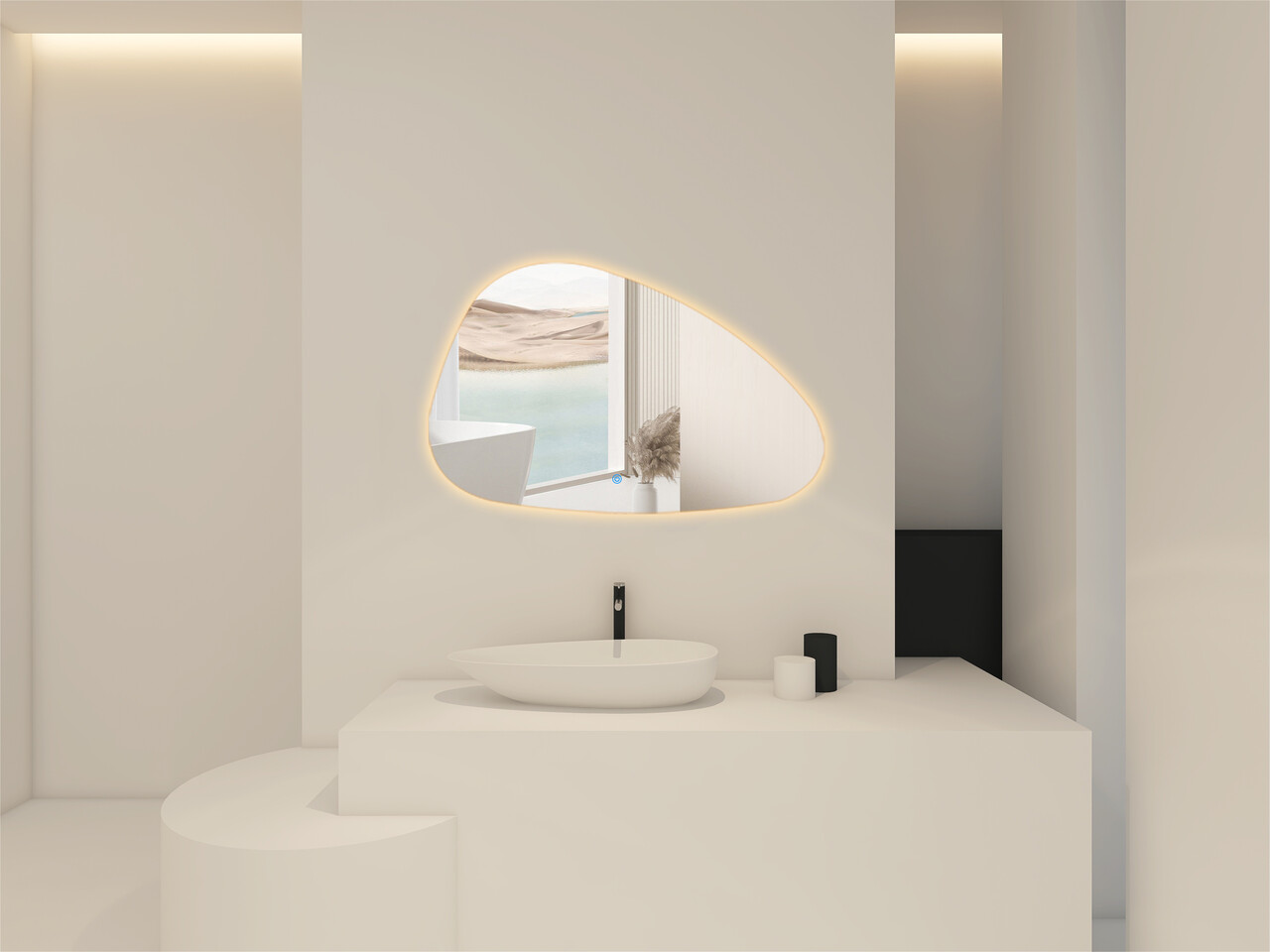Oppio ARTSY - 120 CM ( Randloos ) Toilet / Badkamerspiegel met verlichting