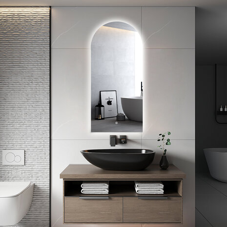 Oppio ARCH TOOG - 45x100 CM ( RANDLOOS ) Toilet / Badkamerspiegel met verlichting Oppio ARCH TOOG - 45x100 CM ( RANDLOOS ) Toilet / Badkamerspiegel met verlichting