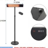 Oppio OPPIO Elektrische PRO Rechthoek Terrasverwarmer 2500W ( STAAND ) - WIFI FUNCTIE - ZWART