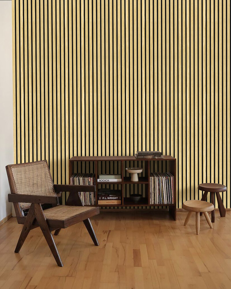 Oppio €25 PER PANEEL - 60x260 cm LICHT EIKEN BEIGE  akoestische wand panelen