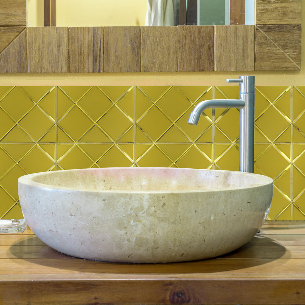 Oppio GOLD Glass Mat - Zelfklevend Mozaiek 300x300x4mm Oppio GOLD Glass Mat - Zelfklevend Mozaiek 300x300x4mm