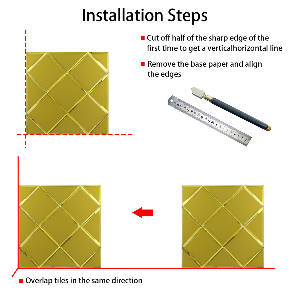 Oppio GOLD Glass Mat - Zelfklevend Mozaiek 300x300x4mm Oppio GOLD Glass Mat - Zelfklevend Mozaiek 300x300x4mm