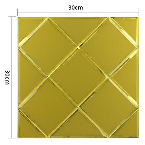 Oppio GOLD Glass Mat - Zelfklevend Mozaiek 300x300x4mm Oppio GOLD Glass Mat - Zelfklevend Mozaiek 300x300x4mm