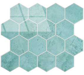 Oppio BALTIC BLUE Hexagon - Zelfklevende Mozaïek 29.2x25.4x3.3 mm