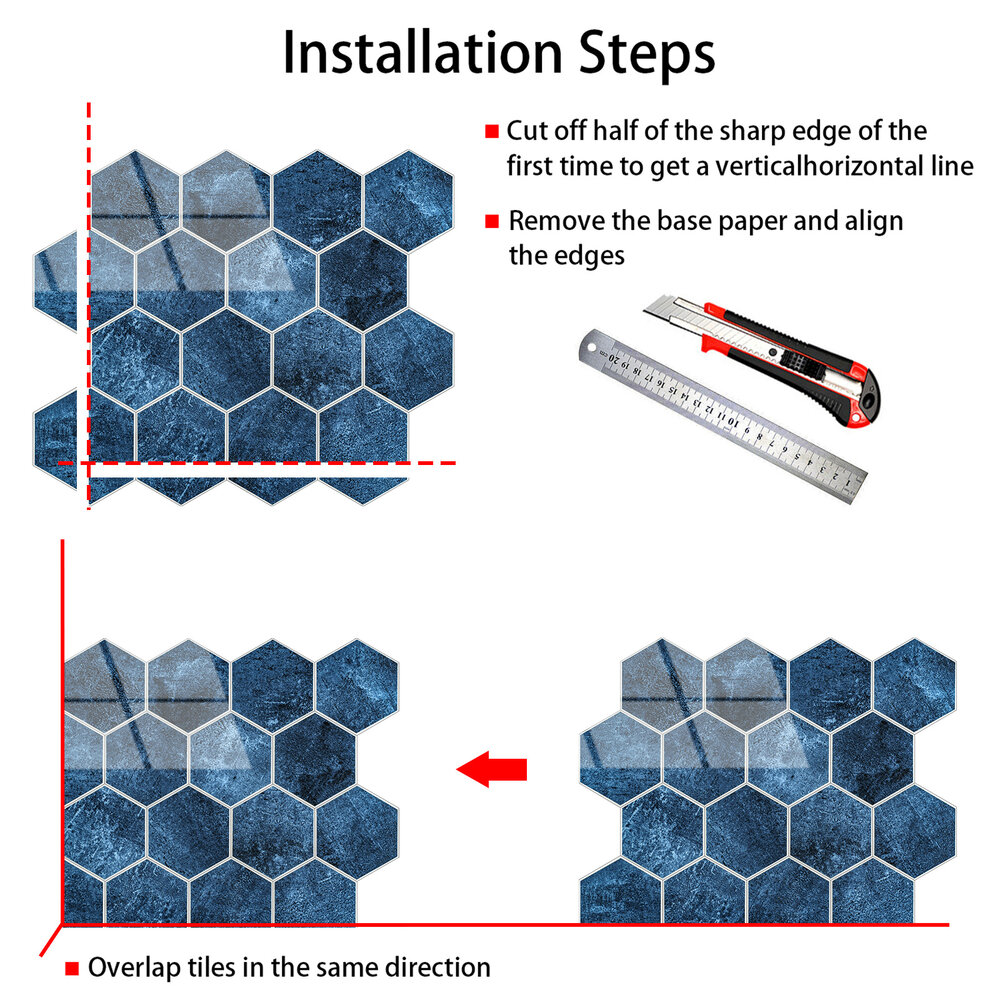 Oppio BLUE MARBLE Hexagon - Zelfklevende Mozaïek 29.2x25.4x3.3 mm Oppio BLUE MARBLE Hexagon - Zelfklevende Mozaïek 29.2x25.4x3.3 mm