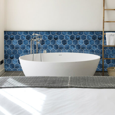 Oppio BLUE MARBLE Hexagon - Zelfklevende Mozaïek 29.2x25.4x3.3 mm Oppio BLUE MARBLE Hexagon - Zelfklevende Mozaïek 29.2x25.4x3.3 mm