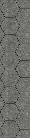 Oppio OPPIO Viltpaneel Grijs - HEXAGON - 60x280 cm - Brandvertragend & Geluiddempend