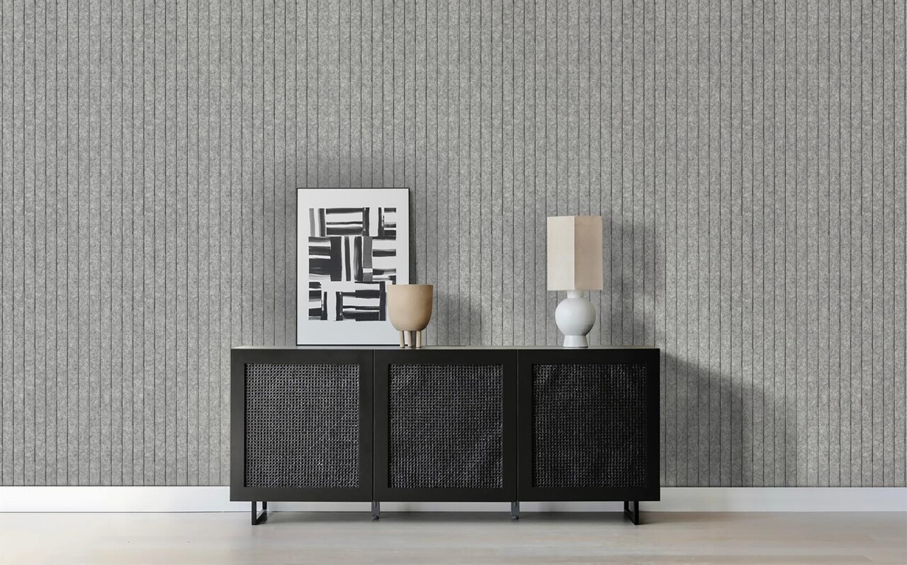 Oppio OPPIO Viltpaneel Licht Grijs - JAPANDI - 60x280 cm - Brandvertragend & Geluiddempend