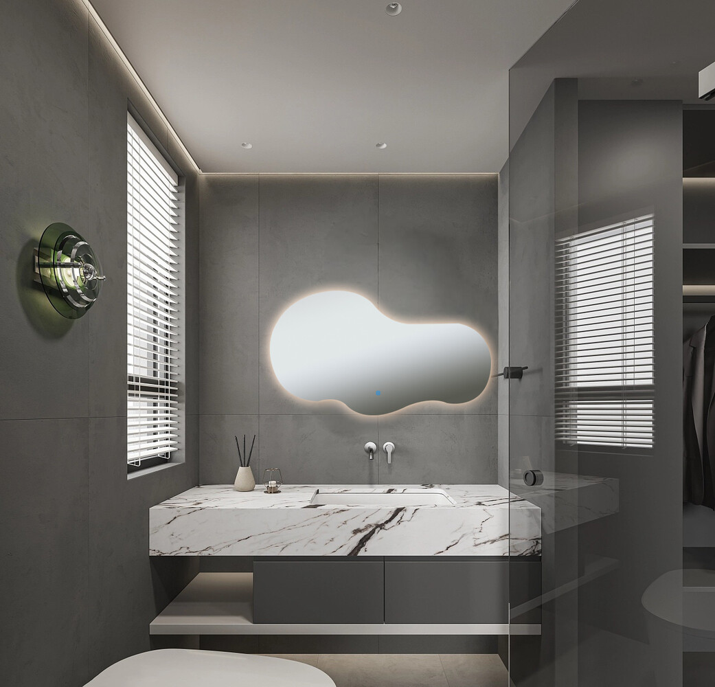 Oppio NEBULA – 100 CM ( Randloos ) Toilet / Badkamerspiegel met verlichting Oppio NEBULA – 100 CM ( Randloos ) Toilet / Badkamerspiegel met verlichting