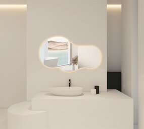 Oppio NEBULA – 120 CM ( Randloos ) Toilet / Badkamerspiegel met verlichting Oppio NEBULA – 120 CM ( Randloos ) Toilet / Badkamerspiegel met verlichting