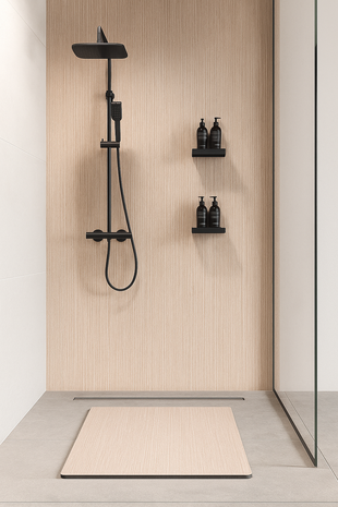 Oppio 120x280x0.5 cm - Houten Wandpaneel MERANTI