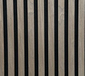 Lattenwand Silentless Vergrijsd Walnoot 260 x 52,6 cm - akoestische wand panelen met Vilt