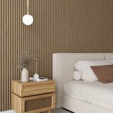 Oppio RONDE LATTEN - WALNOOT Eiken akoestische wand panelen lattenwand met Vilt