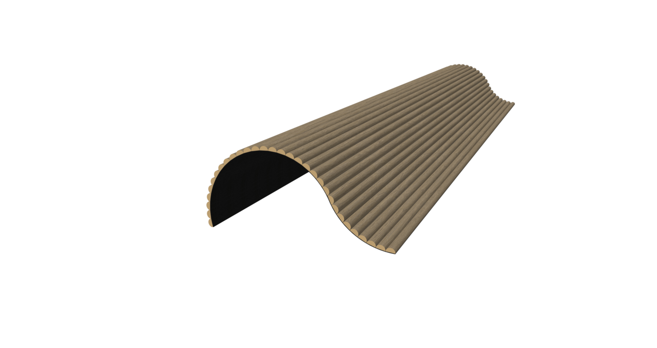 Oppio RONDE LATTEN - WALNOOT Eiken akoestische wand panelen lattenwand met Vilt