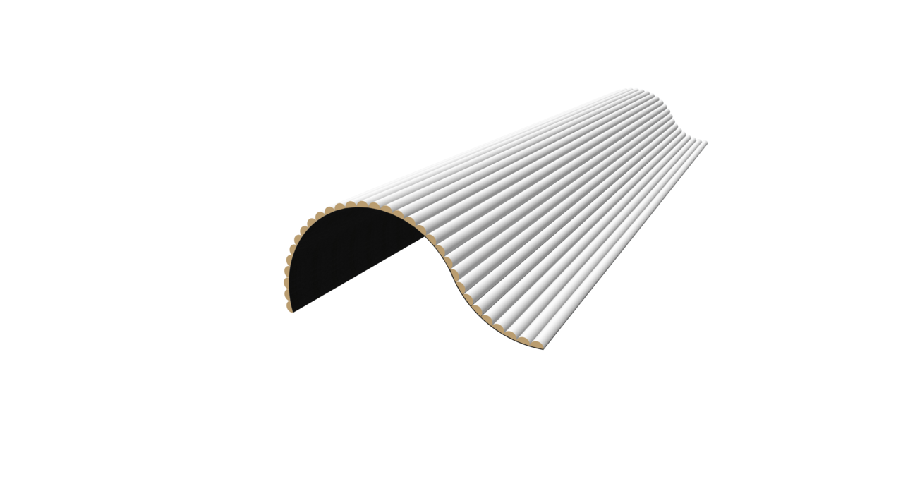 Oppio RONDE LATTEN - WIT Eiken akoestische wand panelen lattenwand met Vilt