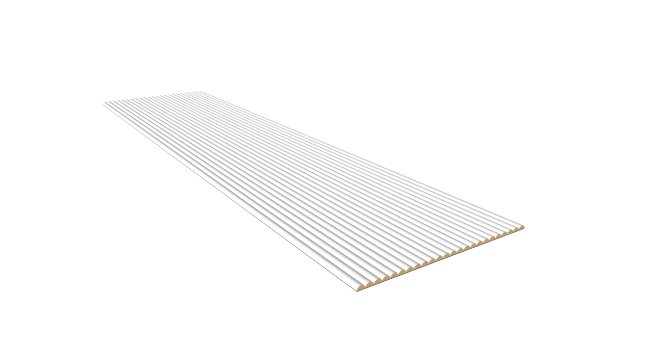 Oppio RONDE LATTEN - WIT Eiken akoestische wand panelen lattenwand met Vilt