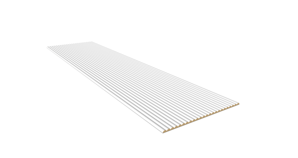 Oppio RONDE LATTEN - WIT Eiken akoestische wand panelen lattenwand met Vilt