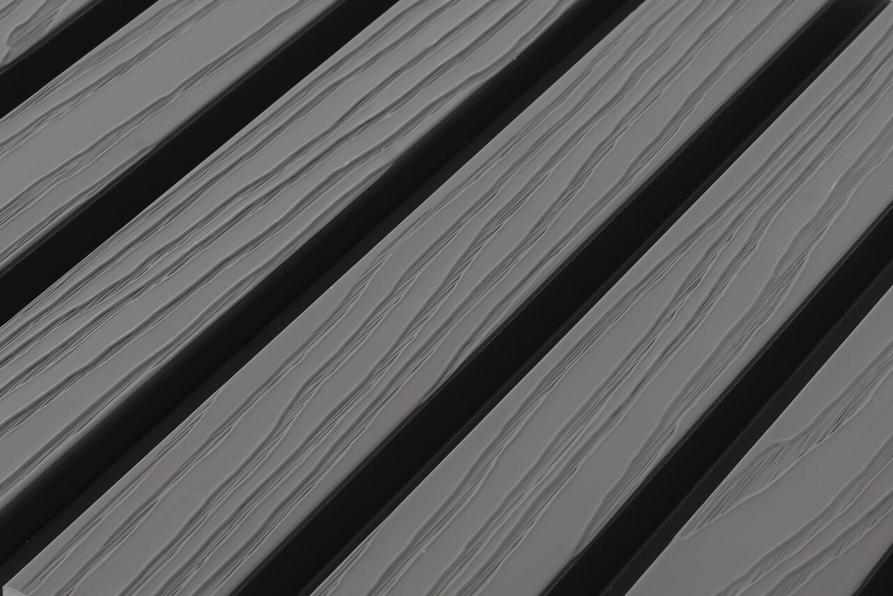 Oppio Sample - SILVER GREY - Zwarte Strepen - Gevelbekleding – Composiet | Gevel | Tuin