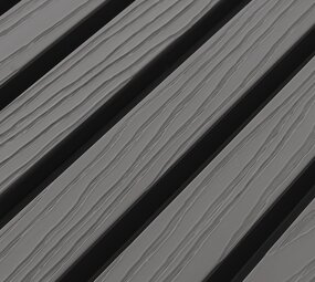 Oppio €20.99 Per Stuk - SILVER GREY - Zwarte strepen - Gevelbekleding – Composiet | 290 x 22 cm | Gevel | Tuin