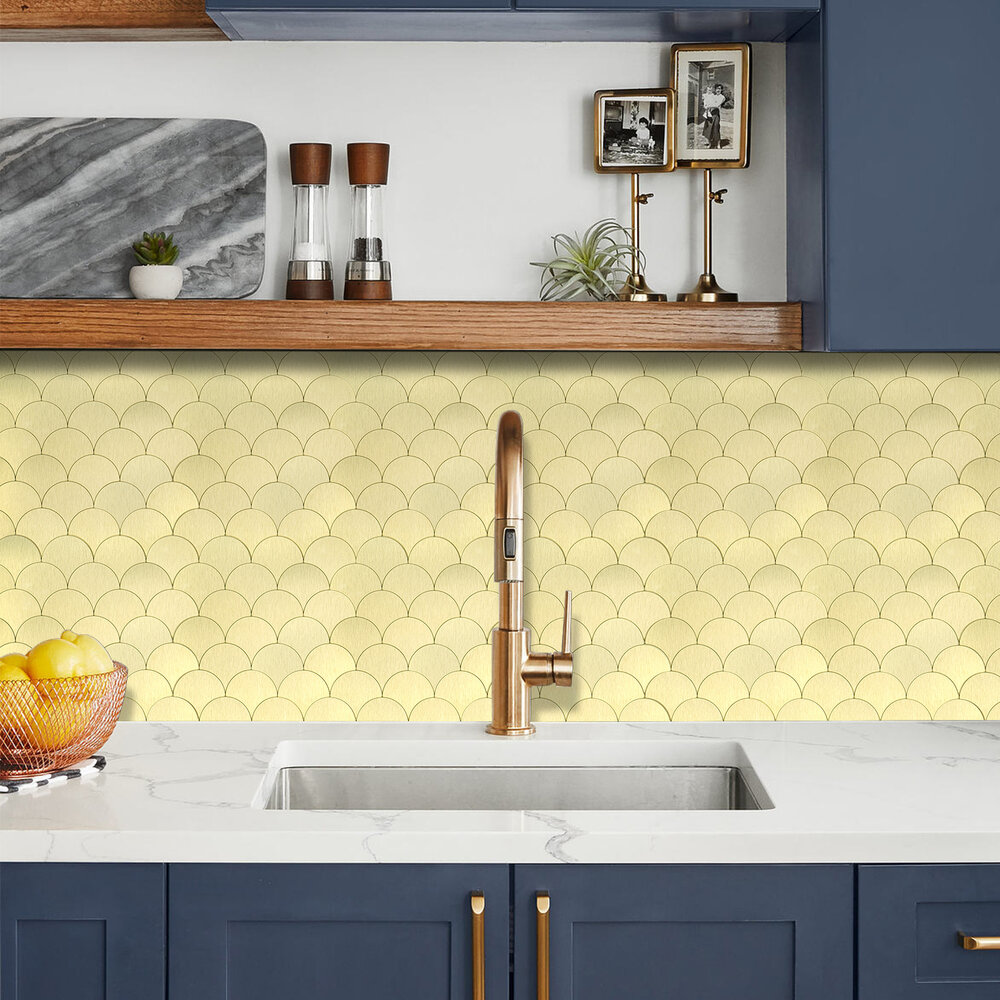 Oppio XL Goud Schelpjes - Zelfklevend Mozaiek 266x266x4mm