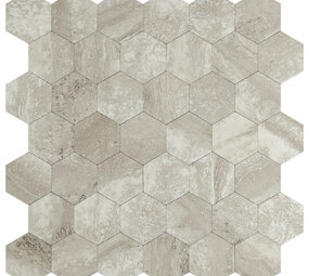 Oppio XL Stone Taupe HEXAGON - Zelfklevend Mozaïek 290x288mm