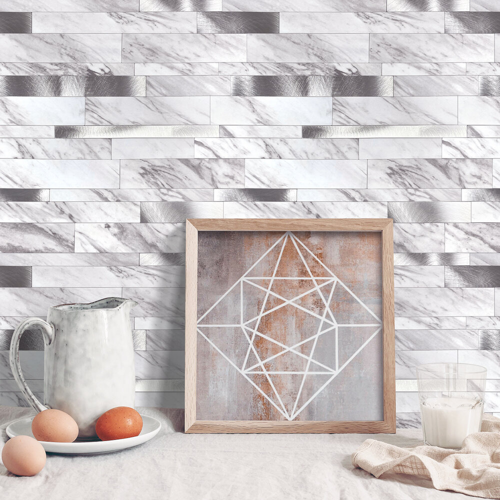 Oppio Wit marmerlook Natuursteen ALU Wildverband - Zelfklevend Mozaiek 303x298x4mm Oppio Wit marmerlook Natuursteen ALU Wildverband - Zelfklevend Mozaiek 303x298x4mm