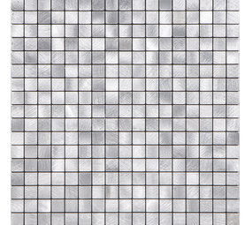 Oppio Geborsteld MINI blokjes Zilver - Zelfklevend Mozaiek 265x265x4mm Oppio Geborsteld MINI blokjes Zilver - Zelfklevend Mozaiek 265x265x4mm