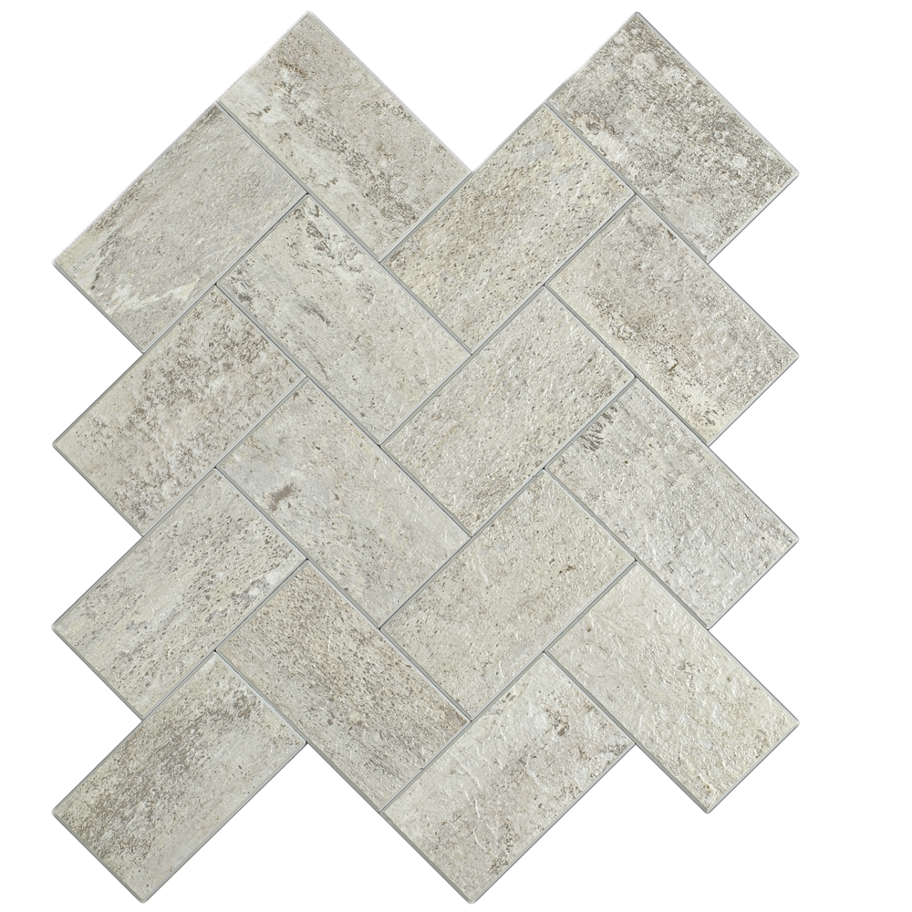 Oppio XL Visgraat Stone Taupe - Zelfklevend Mozaïek